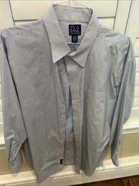 Jos. A. Bank Men’s Light Blue Micro-Check Dress Shirt